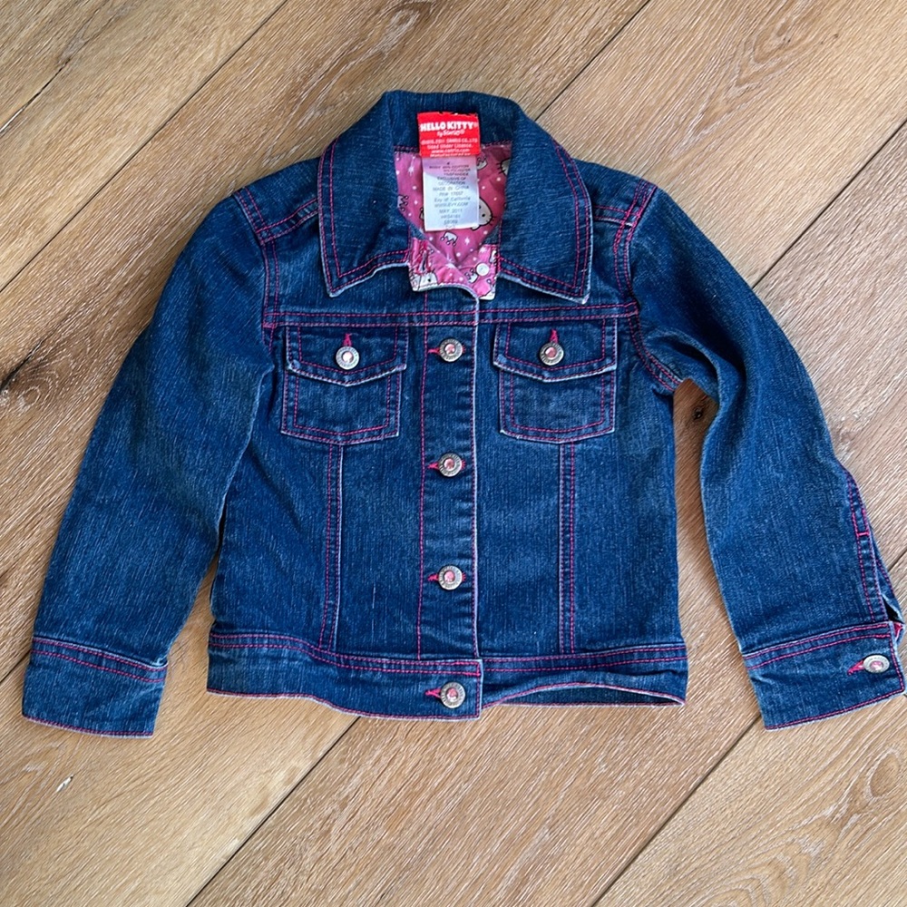 Hello Kitty Girls Size 4 Rhinestone Blue Jean Jacket